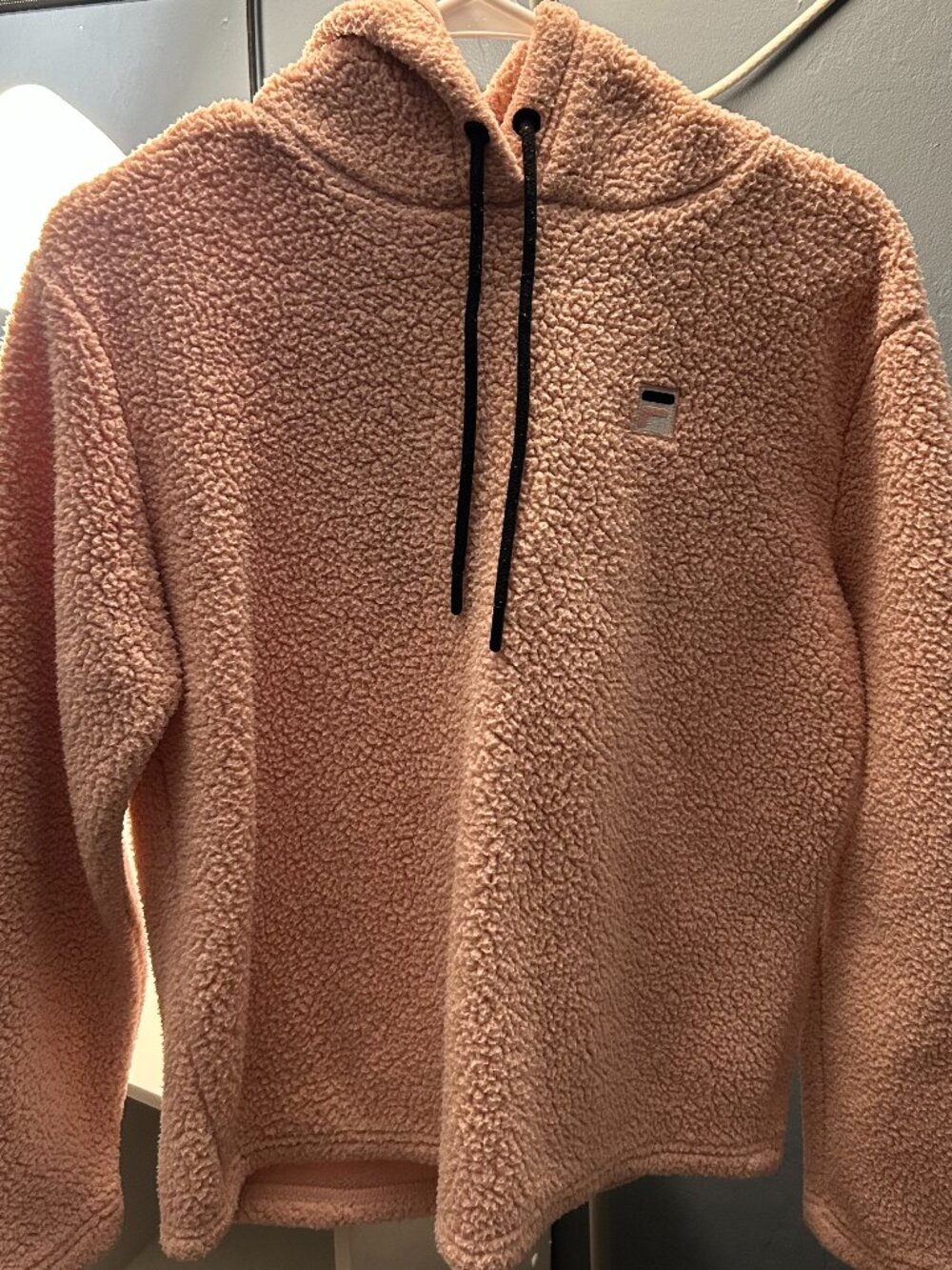 FILA Women's Rose Pink Sherpa Hoodie Size S